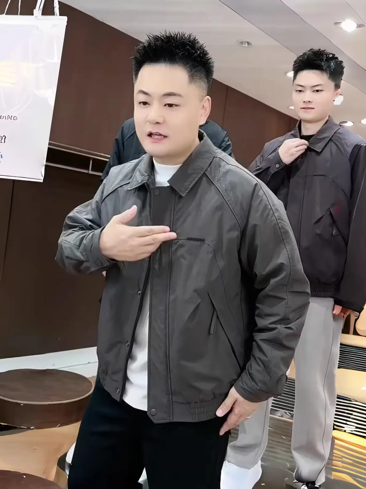 

Men's Casual Loose Fit Cotton Jaet Warm Flannel Lined Stand Collar Workwear Sle Faionable Autumn Winter Outerwear