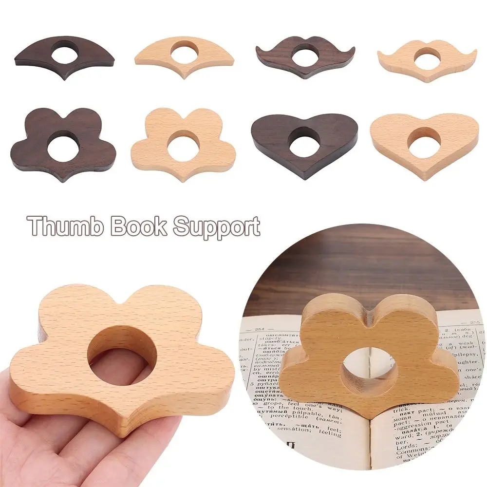 Wooden Bookmarks Ring One Hand Reading Thumb Bookmark Page Turning Fixed Fast Reading Aids Tools Thumb Book Support Students