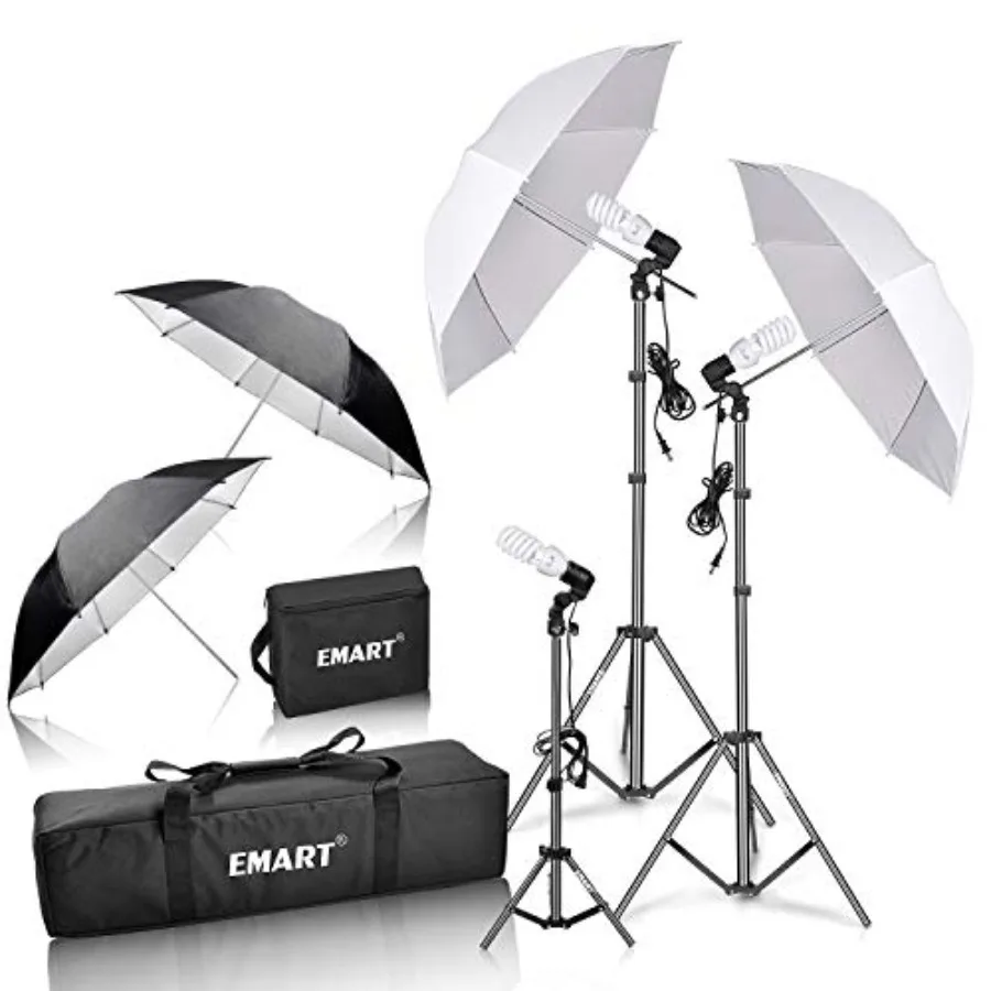 

Umbrella Photography Lighting Kit 200/700W Bulbs Soft Light Continuous Photographic Reflector Set for Portrait Studio Video Rec