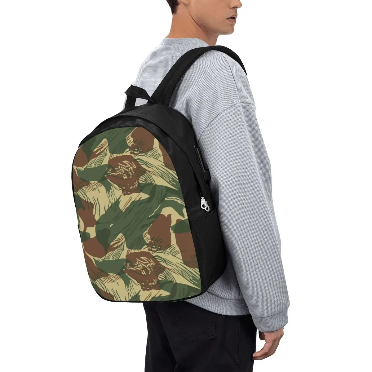 

Rhodesian Brush Stroke Camouflage Backpack Travel Notebook Bag Computer College Student School Bag Laptop Shoulder Bags