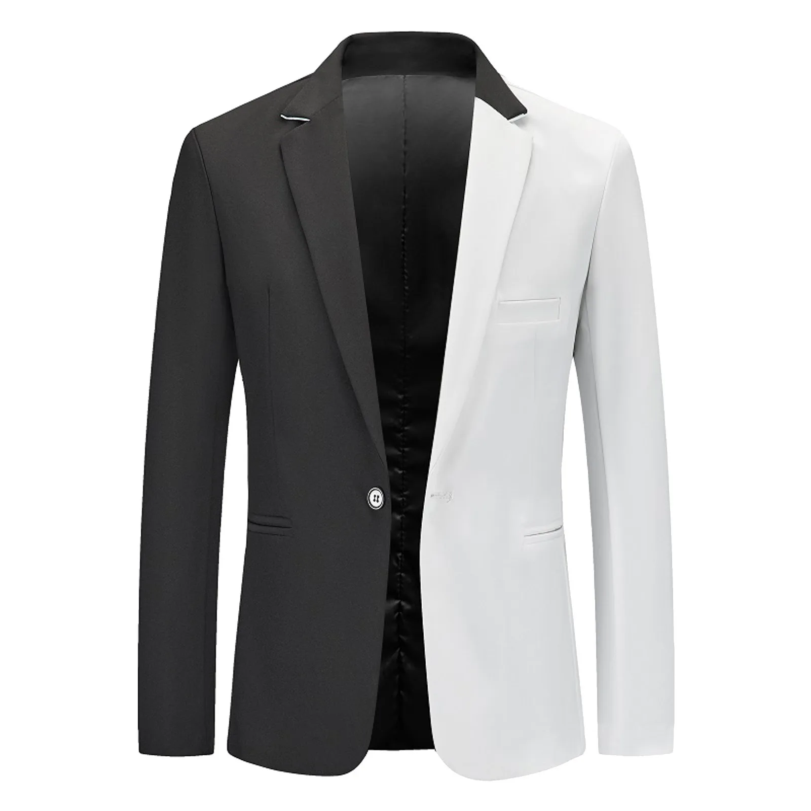 Men Suit Coat 2 Colors Blocking Blazers Party Single Buttons Slim Fit Design Causal Fashion Business Commuting Men Blazer