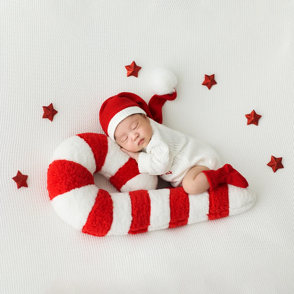 عيد الميلاد الطفل صور الدعائم جمع سانتا قبعة رقيق الأبيض ثلج نمط زي عيد الميلاد ديكور للطفل التصوير استوديو الدعائم