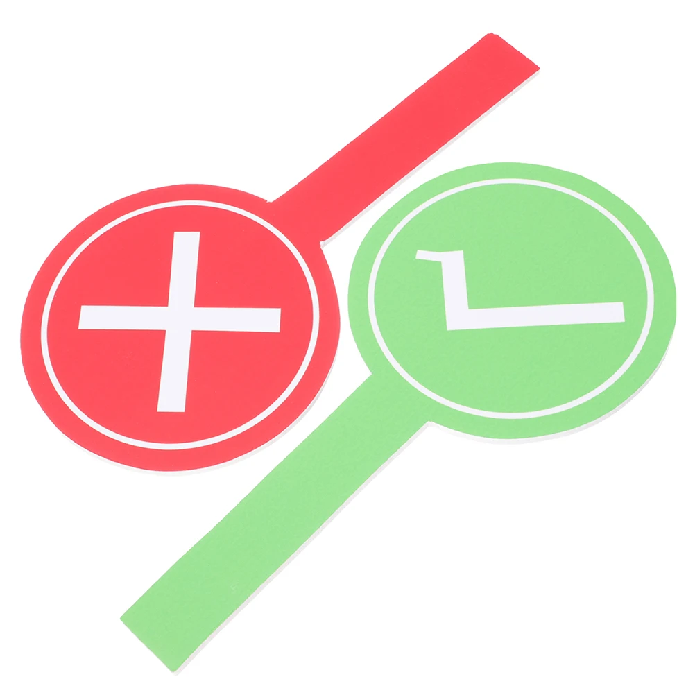 

2Pcs Handheld True False Voting Paddles Double Sided Classroom Event Yes No Signs Dry Erase Board for Stop Light Decor