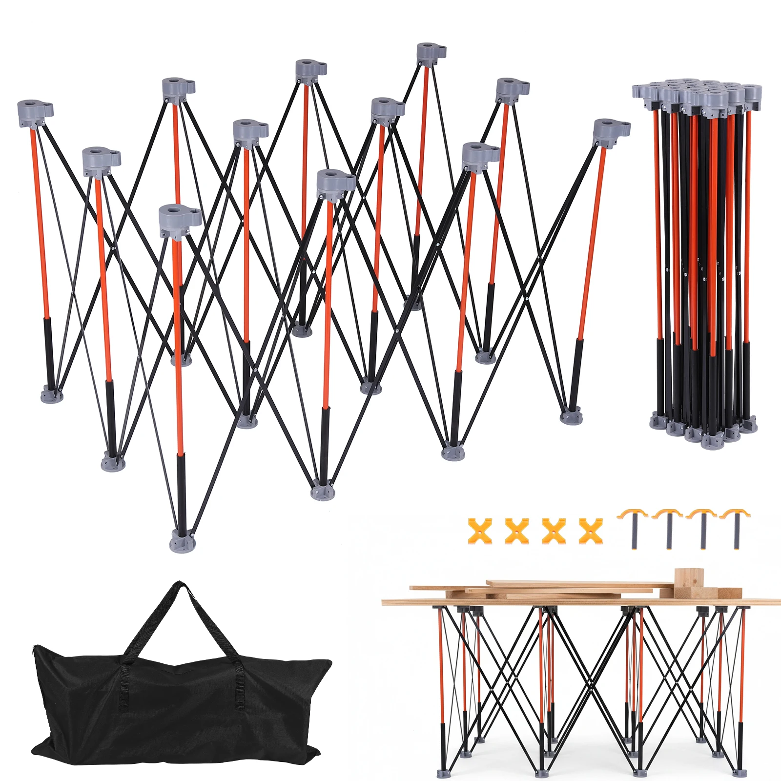 

36-дюймовая портативная складная рабочая стойка с ремнем для переноски, складной верстак