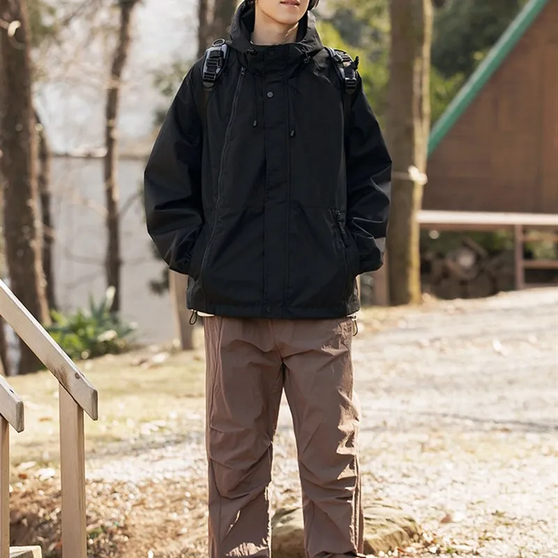 

Outdoor Men's Waterproof Jaet Spring Autumn New Sle Trendy Brand Functional Workwear Couple Matching Coat Polyester Fiber