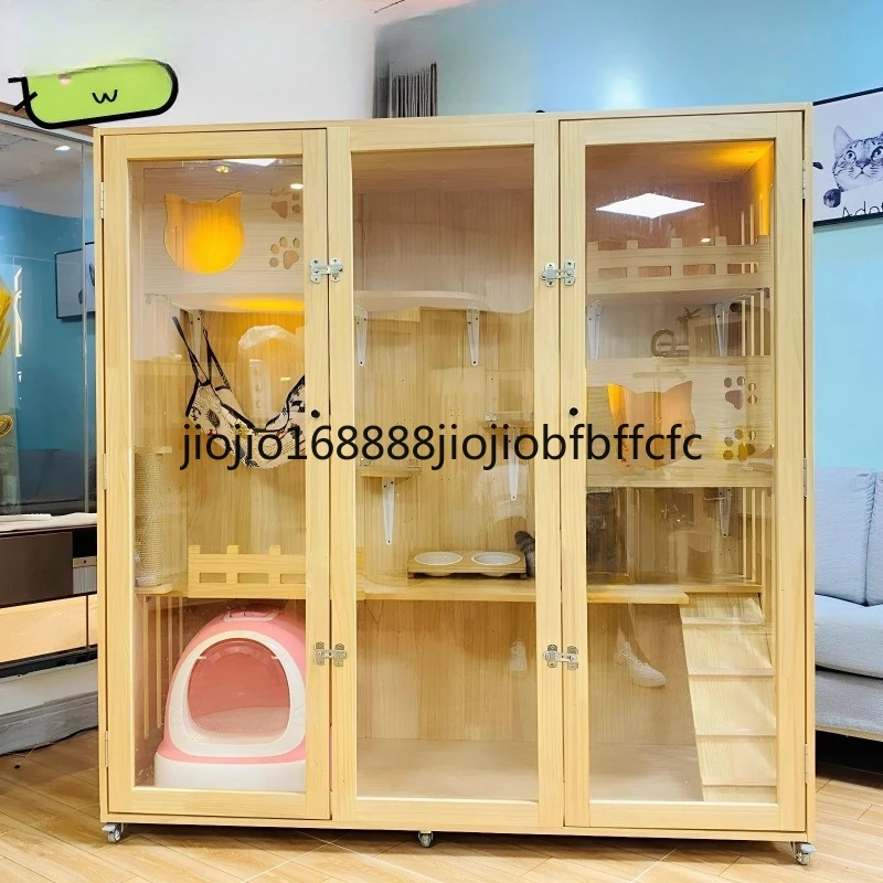 Suitable for solid wood pet villa cage nest waterproof villa jumping platform climbing frame