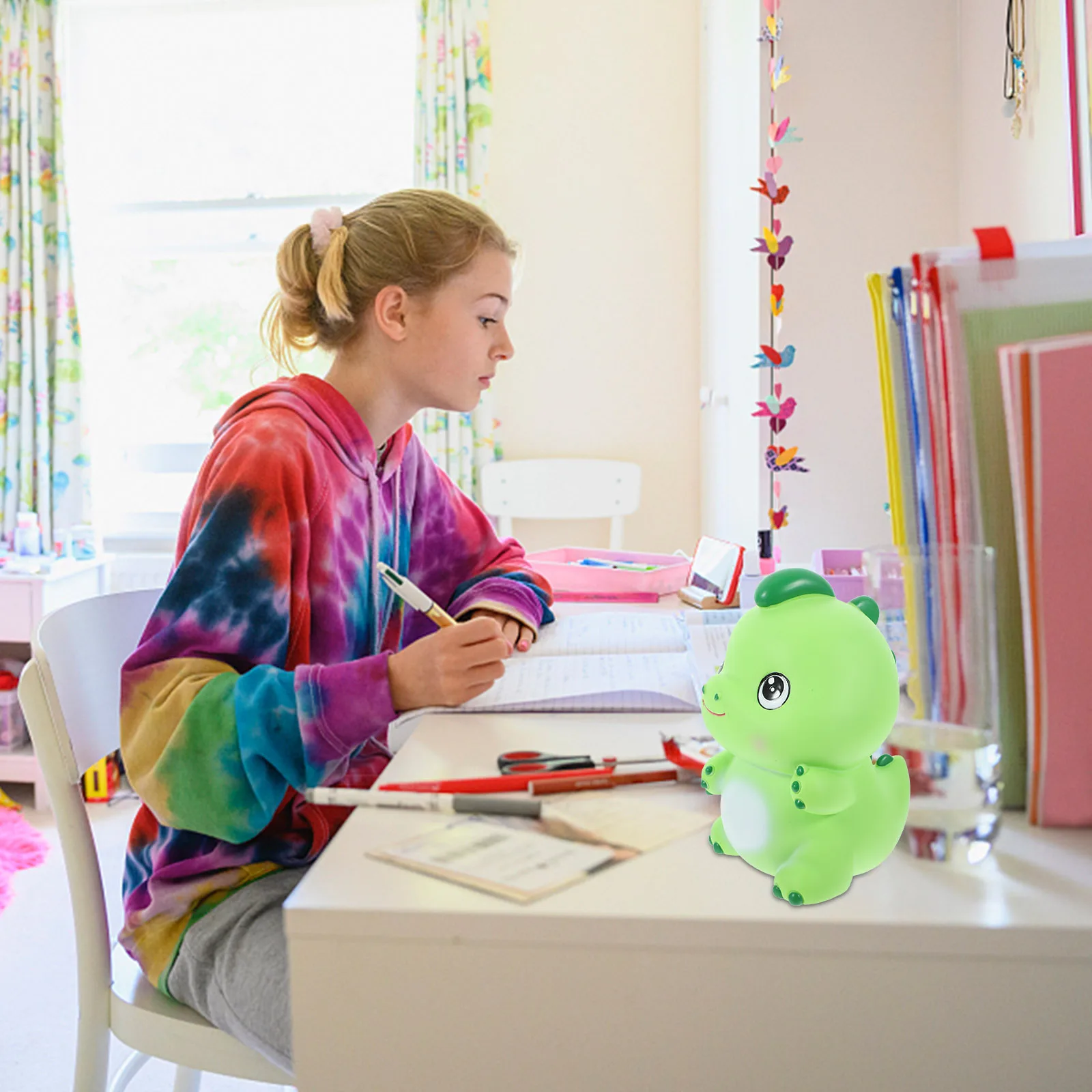 漫画恐竜貯金箱子供用貯金箱ビニールコインコンテナ愛らしいデスクトップ装飾ギフトビニールコインコンテナ