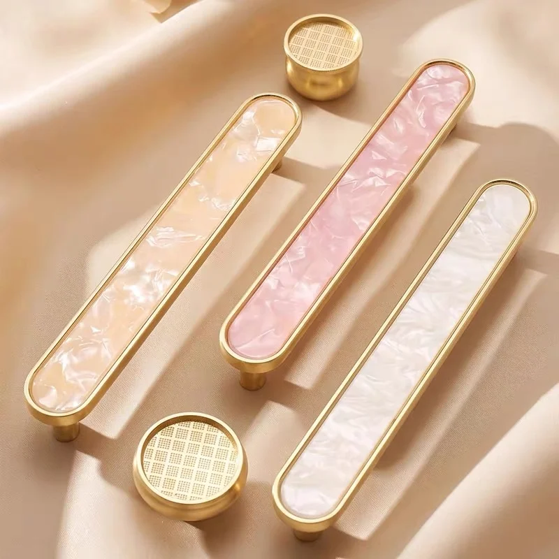 Nordic Flat Shell Kitchen Accessories Drawer Knobs Wardrobe Dresser Closet Door Pulls Furniture Handles Cupboard Cabinet Pulls