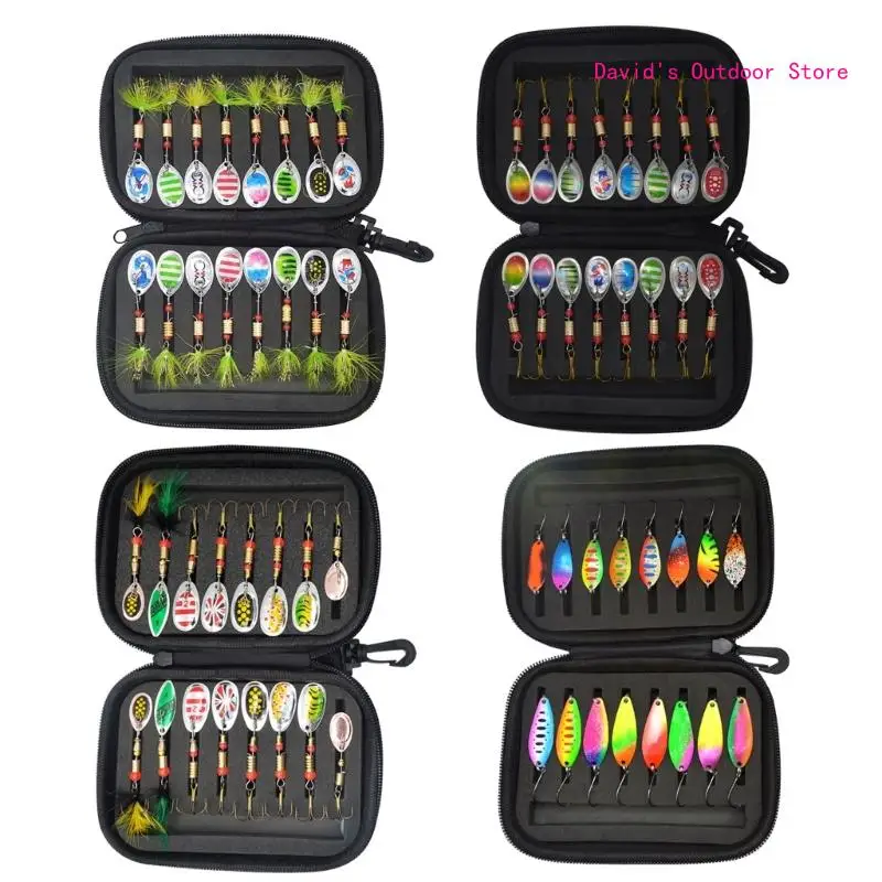 

16Pcs Trout Fishing Spoons Lures Fishing Spinner Hard Baits with Hook X3UA