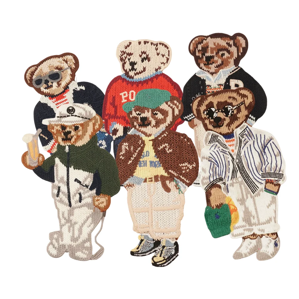 

20cm Bear Embroidery Patch Sew on Patch for Cloth DIY T-shirt Craft Applique Hat Jeans Dress Craft Decor Repair Sticker Sewing