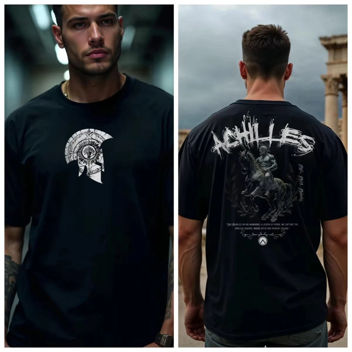 Ancient Greek Myth Achilles T-shirt Book Lovers Gift Odyssey Myth Shirt Comfortable Breathable Men Clothing