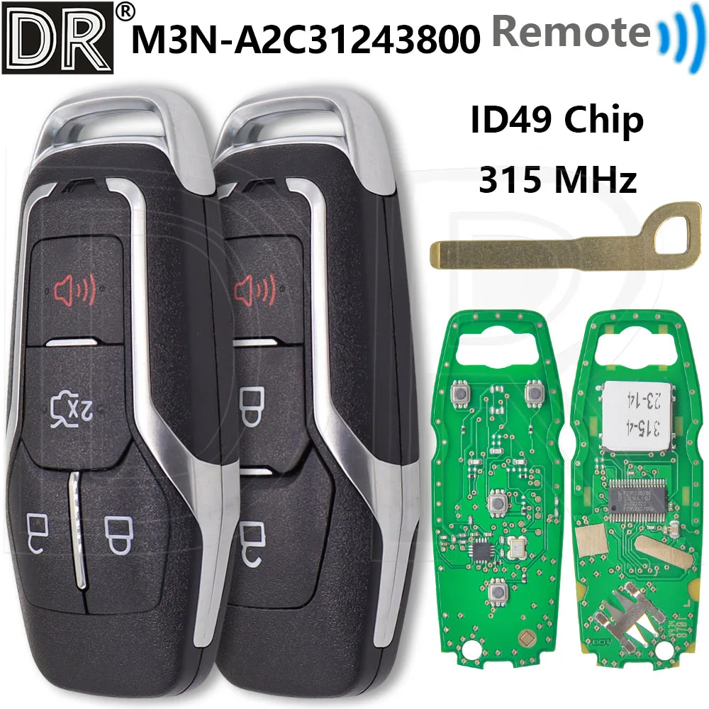 Great 315MHz ID49 Chip M3N-A2C31243800 Proximity Car Remote Control Key For Ford Edge Mustang Explore Fusion F-150 F-250