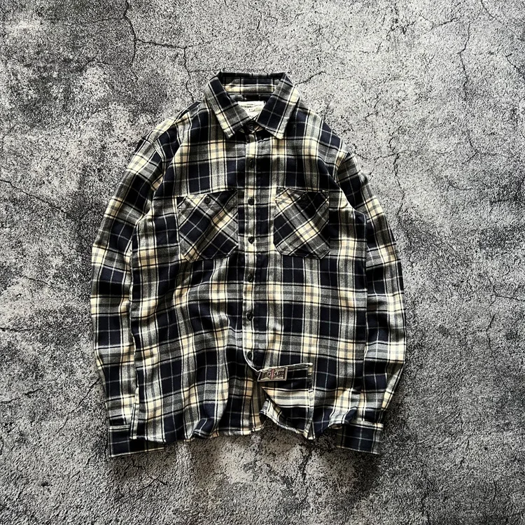 

Retro Japanese Sle Men's Pure Cotton Long Sve irt Casual Loose Fit Autumn Spring Plaid irt Comfortable Wear