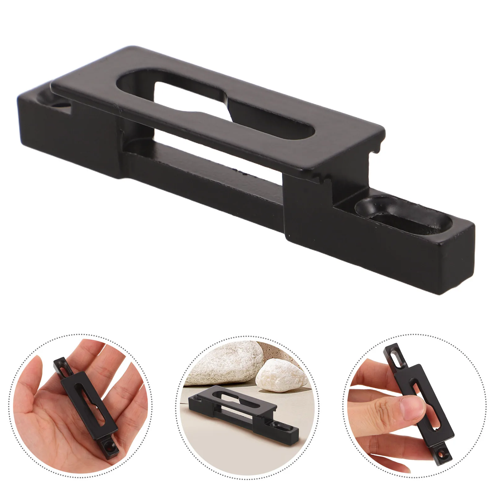 

Dual Hole Sliding Door Keeper Heavy Duty Metal Sliding Glass Door Lock Plate for Patio Balcony Apartment Window Security