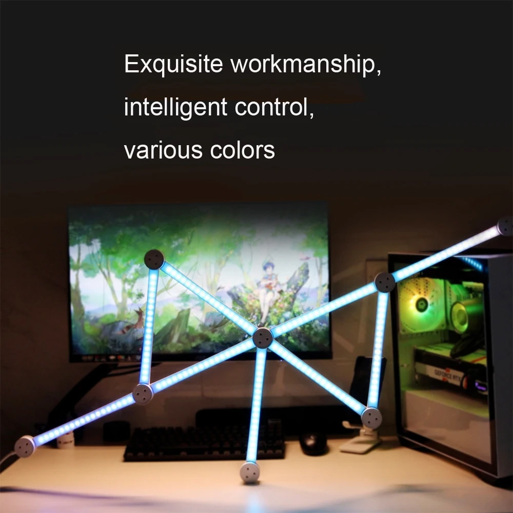 Applique murale LED connectée avec WIFI, rétro-éclairage pour chambre à coucher et salle de jeux, lumière d\'ambiance, lumière nocturne, application