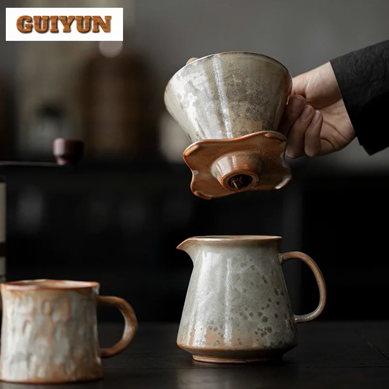 Ink Wood-fired Porcelain Coffee Dripper Switch Pour Over Dripper Immersion Dripper Switch Coffee Maker Glass Coffee Filters V60