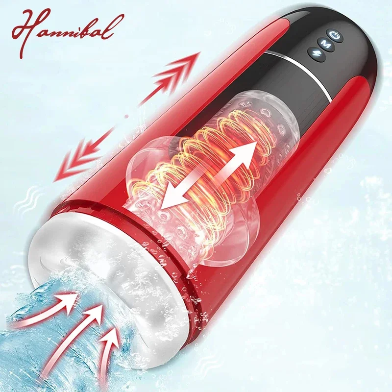 

Hannibal Automatic Electric male masturbator Cup penis Stroker with 7 thrusting vibrating blowjob pocket pussy sex toys for men