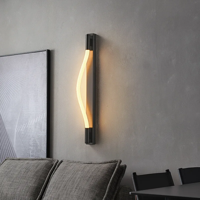 Nordic Minimalist Creative Wall Lamp for Living Room Bedroom Bar Home Decoratives Soft Silicone Tube LED Wall Sconce Appliance