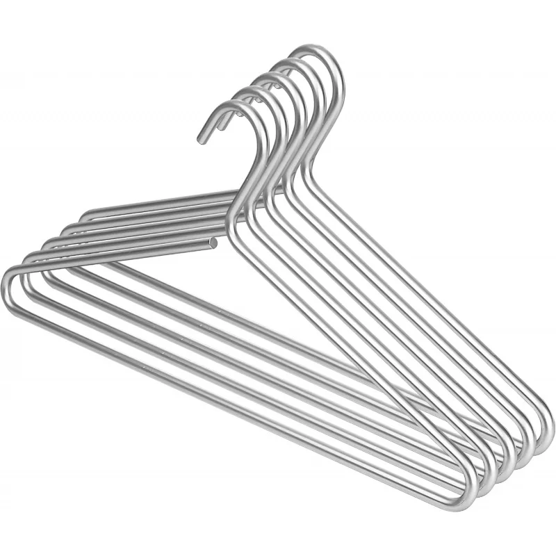 

Clothes - 17-Inch Matte Silver Metal Hangers For Coats, Jackets, Shirts, Pants, Clothing - Thick, Heavy-Duty