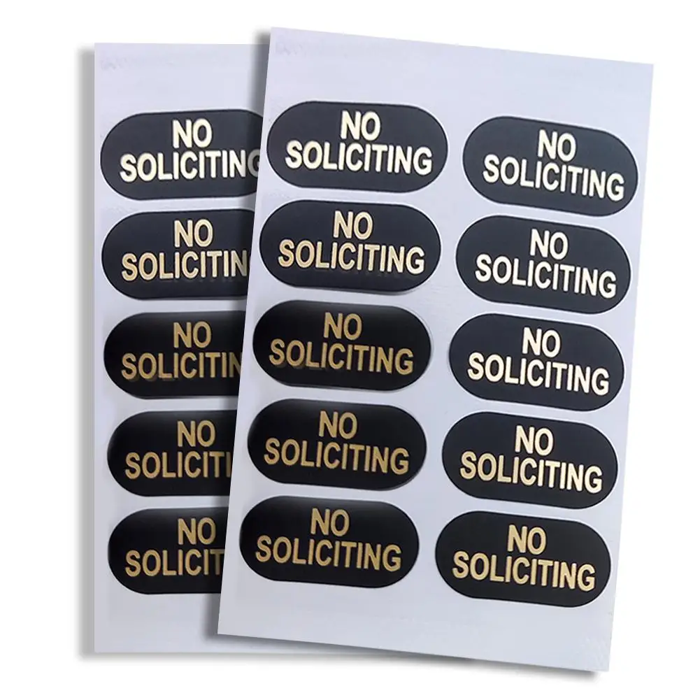 10/20pcs Small No Soliciting Sign For House, No Soliciting Sign For Home Tiny Size Weatherproof Sticker For Video Doorbell B8k6