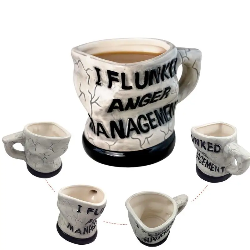 Anger Management Inspirational Coffee Mugs Ceramic Coffee Cup Tea Mug Humor Beverage Mug Creative Water Drinking Cup For Wine