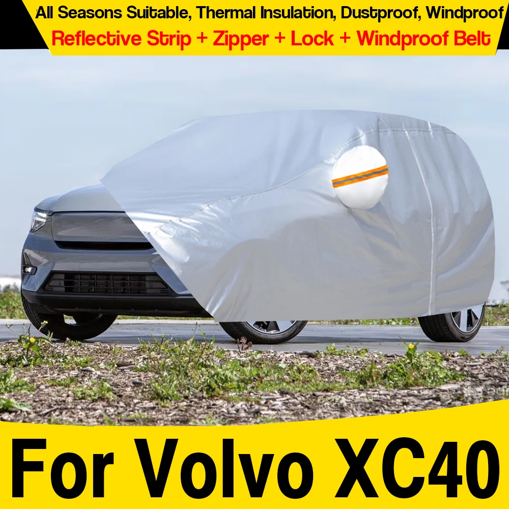 

Full Car Cover For Volvo XC40 C40 EC40 2017-2025 SUV Anti-UV Sun Rain Snow Wind Proof Scratch Prevent Cover Dustproof