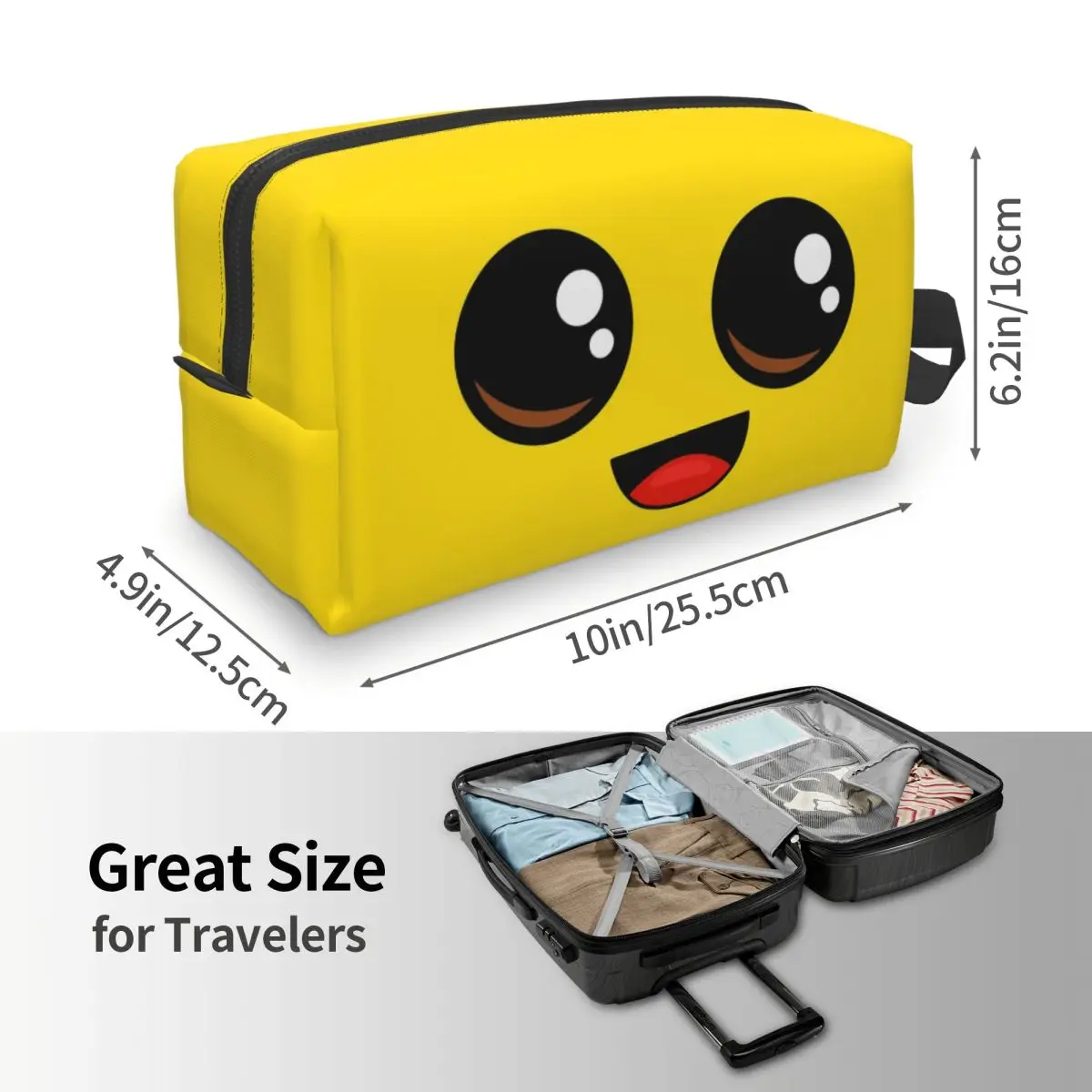 Banana Peely Battle Royale Character Makeup Bag Cosmetic Organizer Storage Dopp Kit Toiletry Cosmetic Bag for Women Beauty