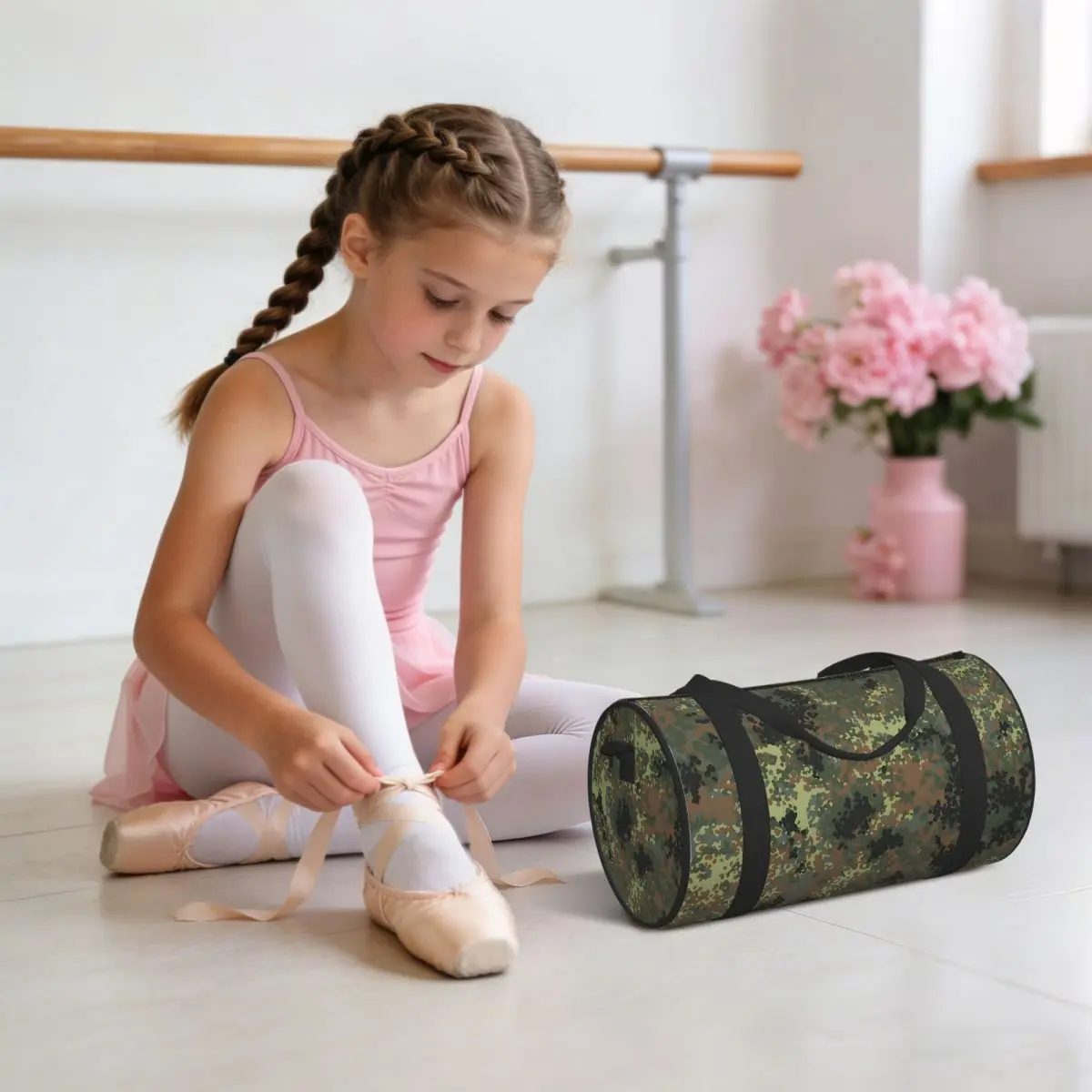 Splintertarn German WW2 Camouflage Army Military Camo Luggage Bag Large Capacity Duffle Tote Bag Handbags Gym Bags Fitness