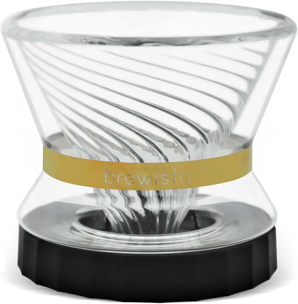 

Insulated Double-Wall Glass Pour Over Coffee Dripper for Home & Office, Easy to Clean (1-2 Cups)