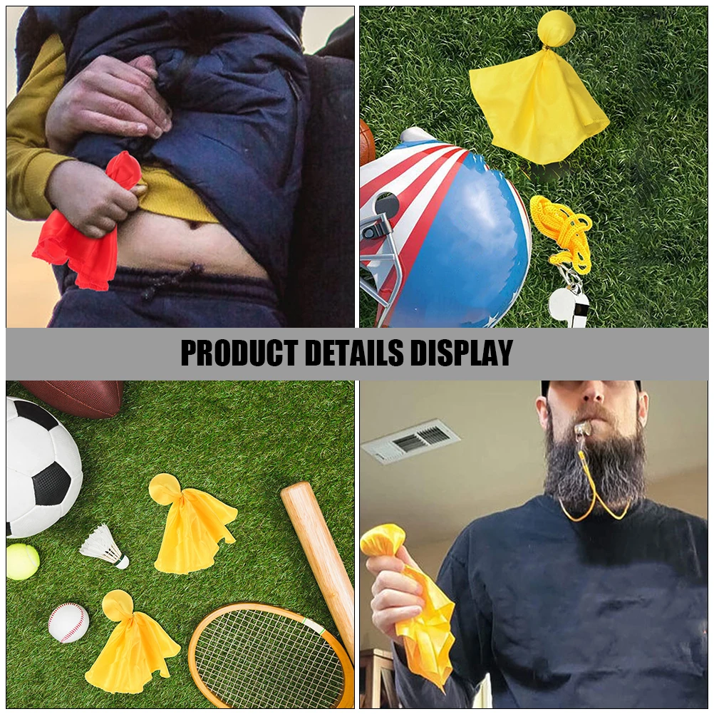 

1 set Penalty Flags Yellow Red Whistle Set Football Referee Kit Tossing Accessories Portable Sports Penalty Props Game Training