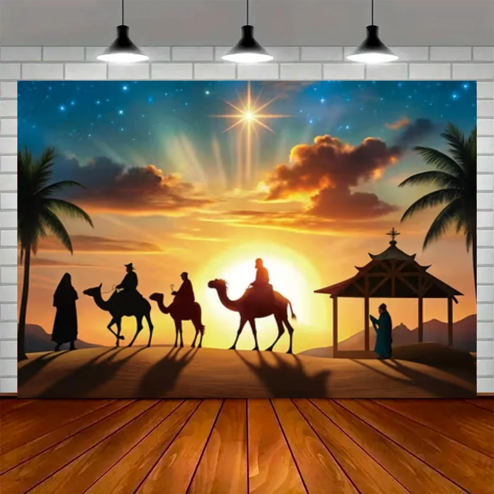 Spanish Three King Festival Party Decoration Background Three Wise Men Religion Jesus Backdrop Exhibition Hall Banner Props view 2