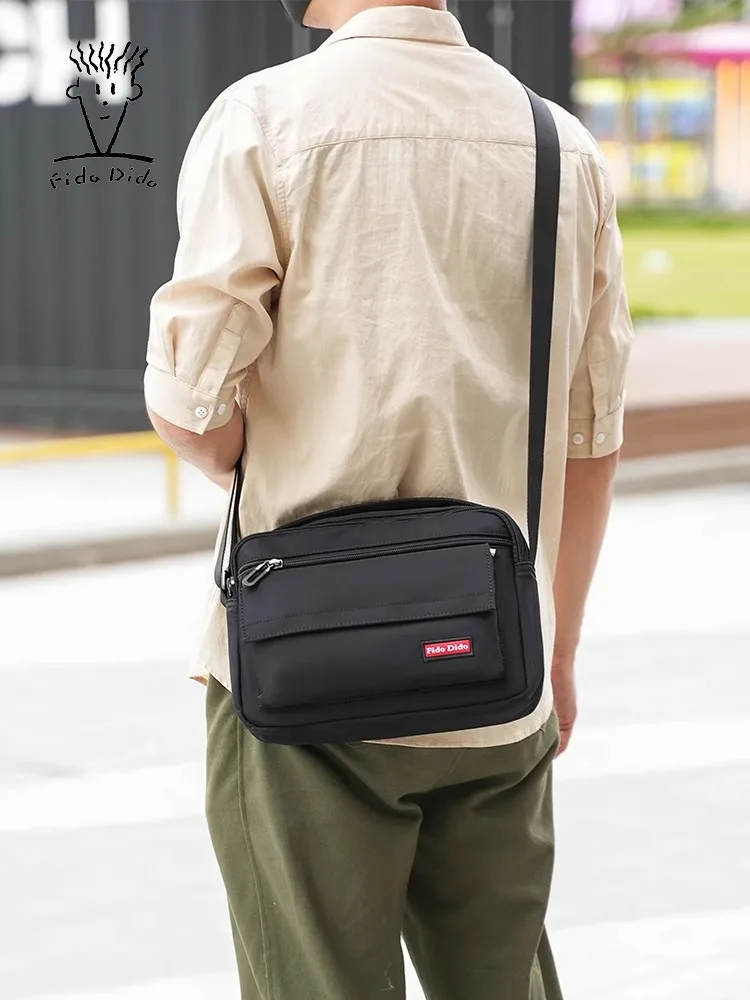 

Сумка через плечо FIDO DIDO, мужская сумка Оксфорд, водонепроницаемая, износостойкая, противоугонная, для отдыха, работы, путешествий, езды на велосипеде, натуральная 2407-3