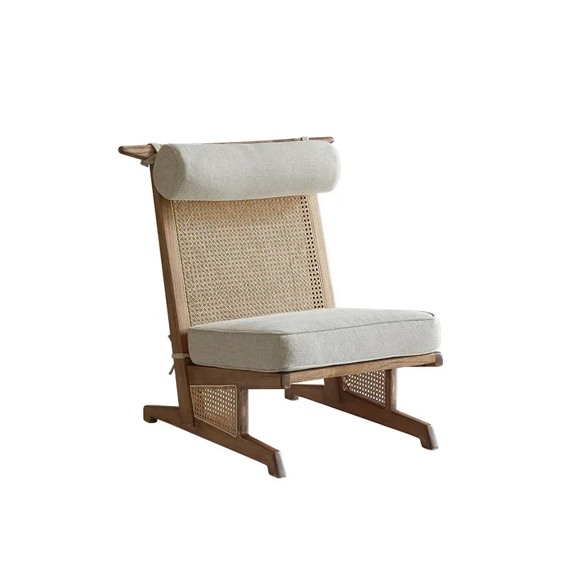 

Solid wood single home, living room Nordic balcony, casual lazy lounge chair, modern, simple small apartment