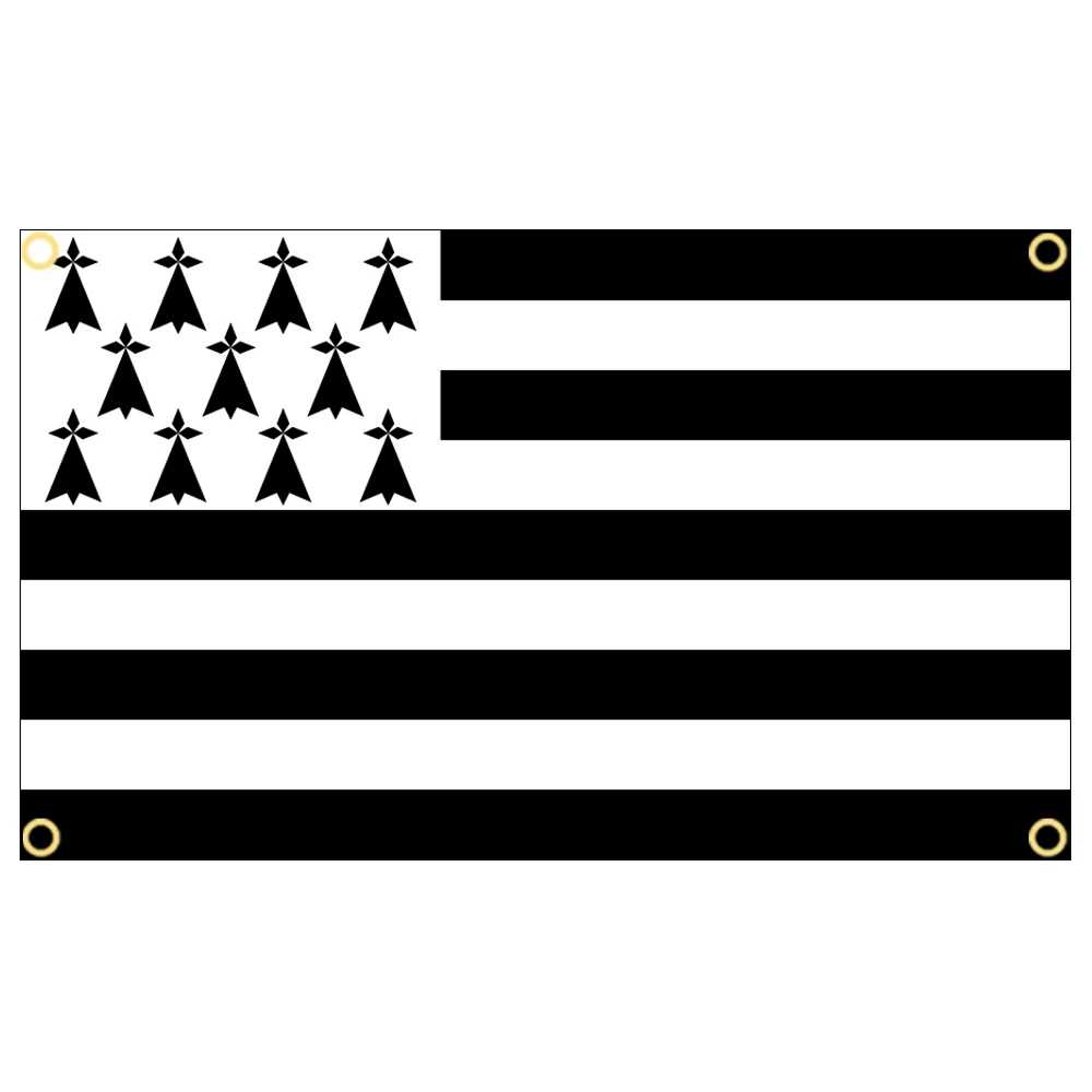 3x5 Ft Brittany Flag Vivid Color and Fade proof a region in France Flags Polyester with Brass Grommets 3 X 5 Ft