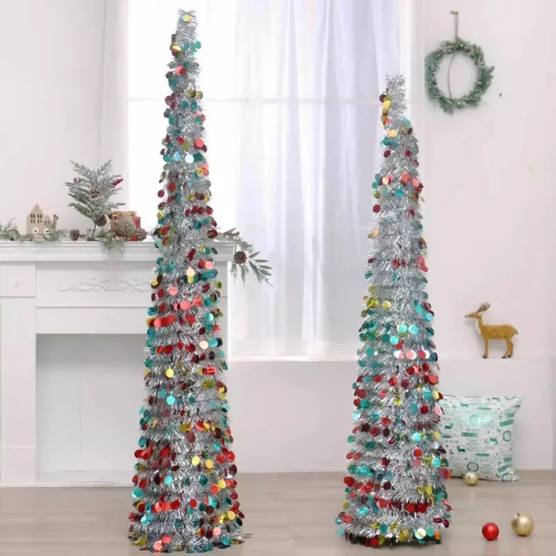 150CM retrattile pieghevole Pop-up albero di natale decorazione natalizia decorazione festiva decorazione natalizia ornamento