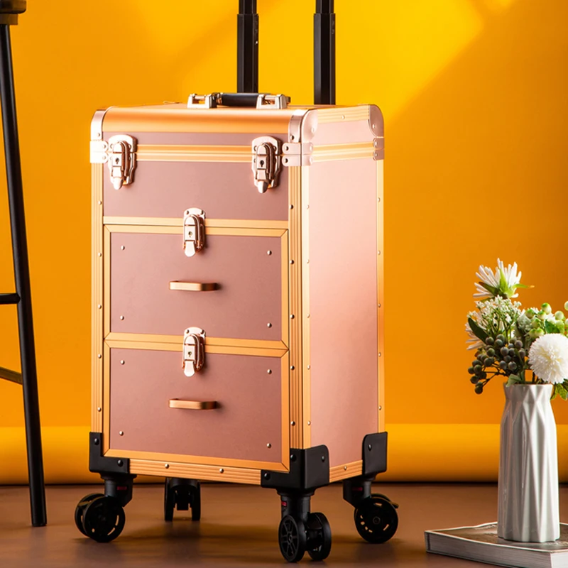 Large-capacity trolley makeup luggage box cosmetic suitcase artist special beauty tattoo embroidery manicure tool box