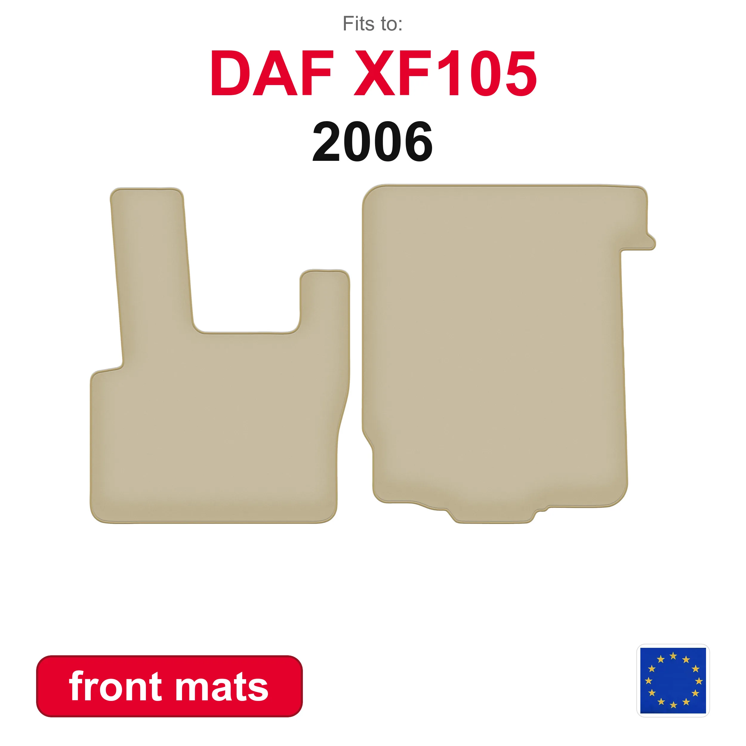 PREMIUM voorste vloermatten voor DAF XF105 vrachtwagen (2006) -beige 2-delige set voorzien van auto voorste vloermatten