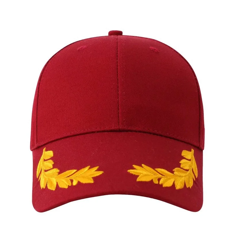 قبعة بيسبول بغرز القمح - قبعة شمس قطنية مكونة من 6 ألواح مع مشبك نحاسي قابل للتعديل في الهواء الطلق قبعة عصرية للجنسين بلغت ذروتها