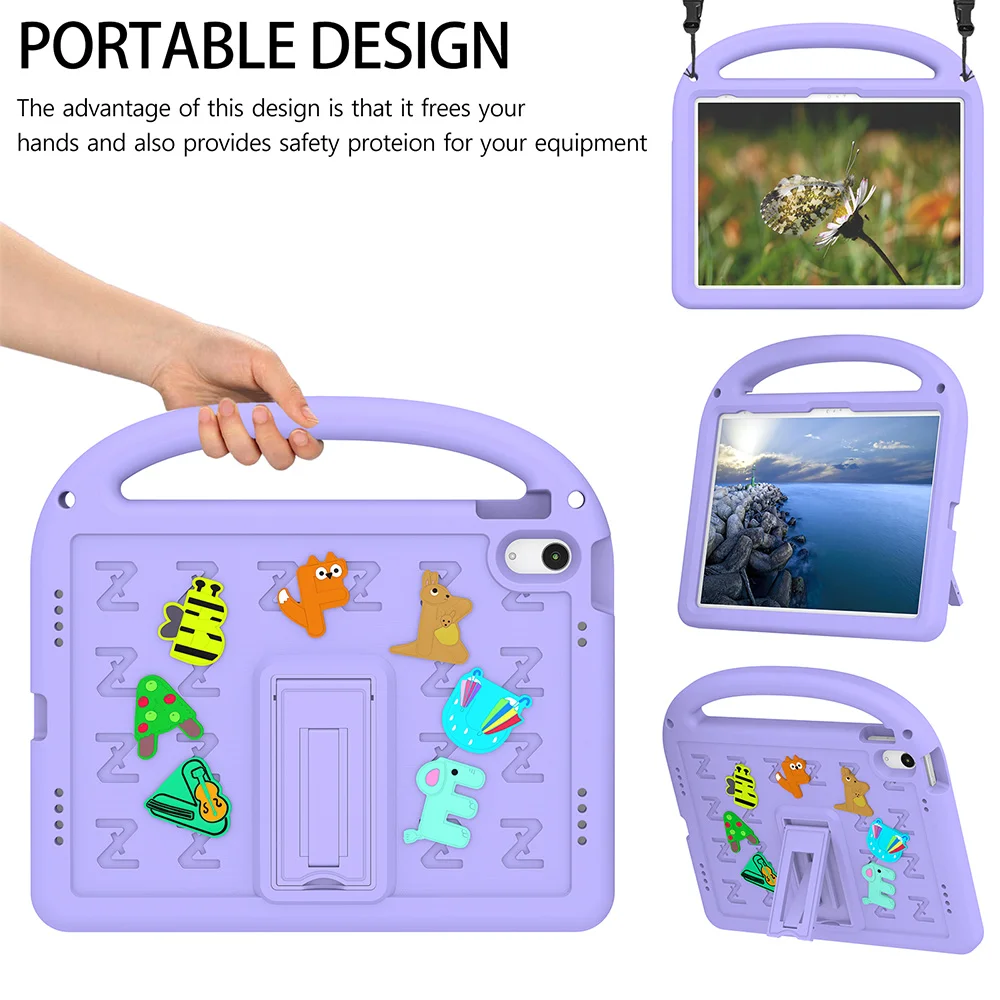 Cartoon LetterTablet Case For iPad Pro 2020 2018 Air 4 5 2022 EVA New Material For iPad Pro Air 2024 11inch With Pen Slot Slot