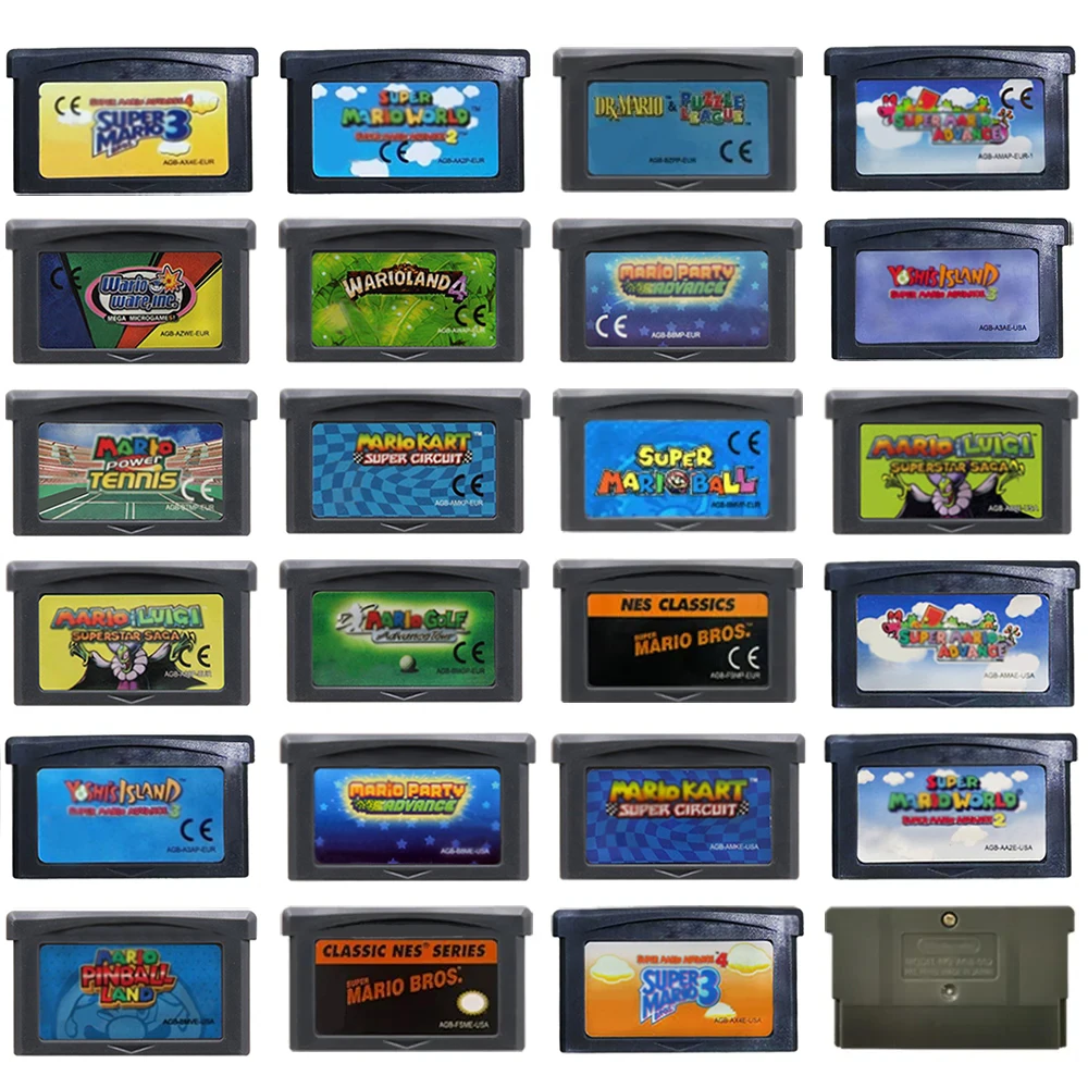 GBA Mario Game Cartridge 32 Bit Video Game Console Card Super Mario Advance Super Mario Bros Mario Kart for GBA