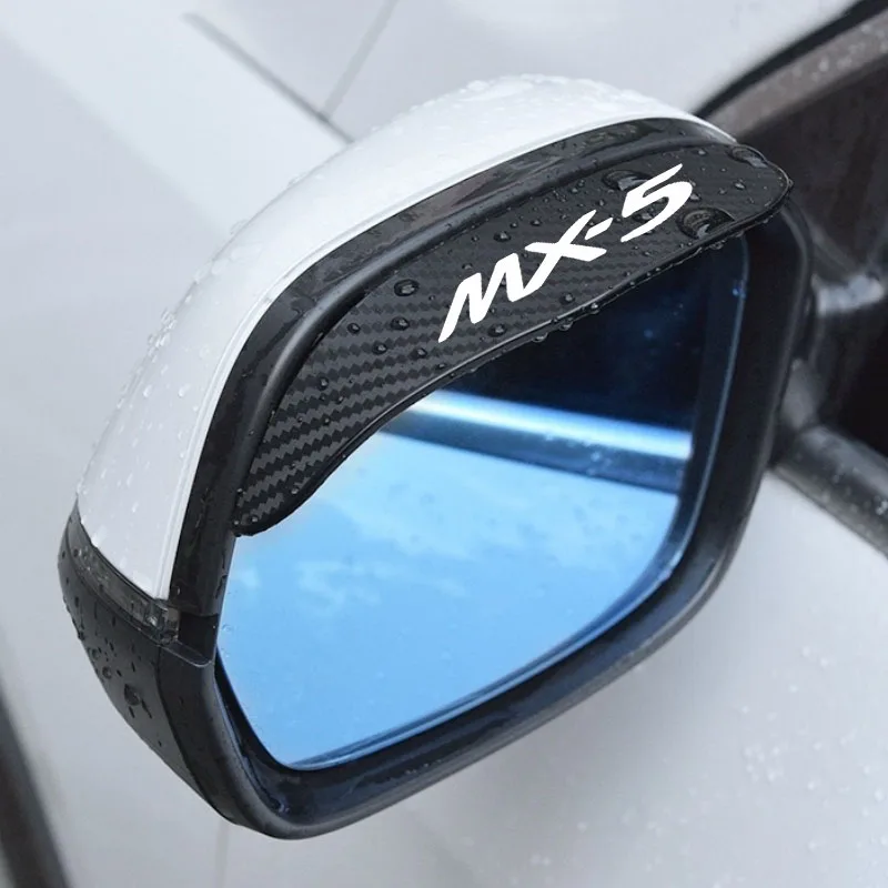 

2Pcs Car Rearview Mirror Rain Eyebrow Visor Carbon Fiber Side for Mazda MX5 MX-5 Miata NA NB NC ND Auto Accessories