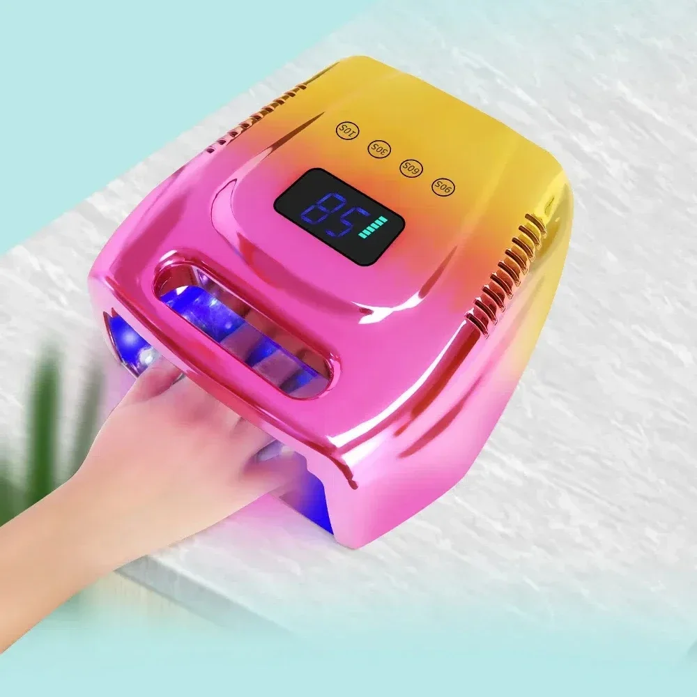 High Power 96W Cordless Rechargeable Wireless LED UV Nail Lamp For Gel Nail Polish Dryer Nail Lamp for Salon