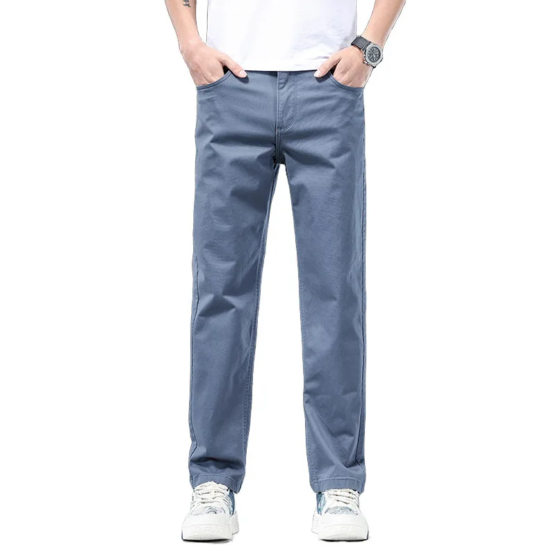 Seven-Color Stretch Jeans Men's Trendy Wild Simple High-End Slim-Fitting Small Straight Casual Men's Clothing Trousers