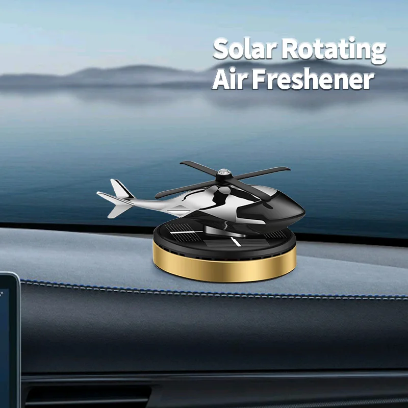 

AAZRZRZ Car Air Freshener, Helicopter Solar Energy Rotating Aromatherapy Aviation Al Alloy , Interior Decoration Accessories