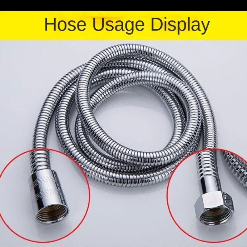 1.5/2m Black Silver Flexible Shower Hose (SUS304) Water Pipe Extension Accessories Bathroom Supplies New Product Series Tube