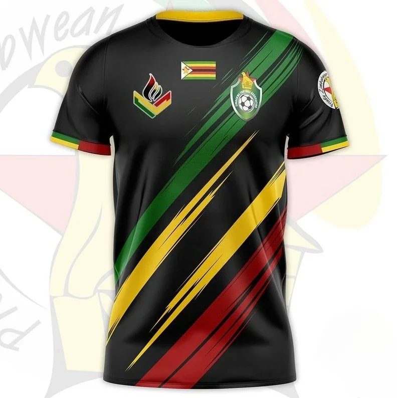 

Zimbabwe Soccer Football 7th Jersey Tops New Summer Men's Women's 3D Printing Quick-drying T-shirts Kid's Outdoor Sports Tees