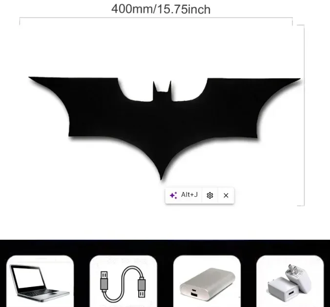2025 40cm Cool LED Wall Lights with Wireless Remote Control and Color Change Bat Wings Shape Bedside Light Atmosphere Logo Lamp