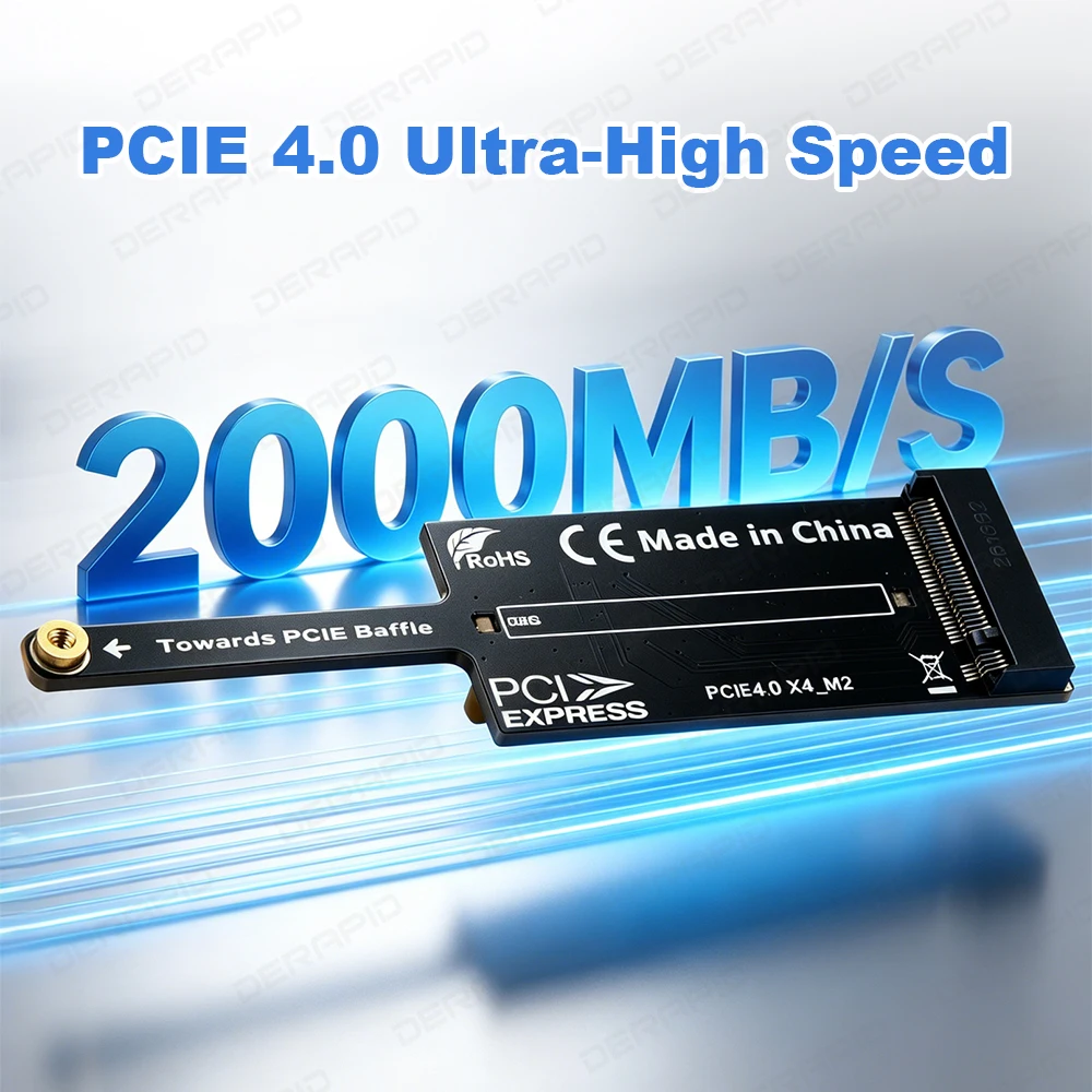 High Speed PCIe 4.0 x1 to NVMe M.2 Adapter Card 16Gbps Ultra Slim Non-Blocking Design for 2280 M-Key SSD PCIe X1 X4 X8 X16 Slots