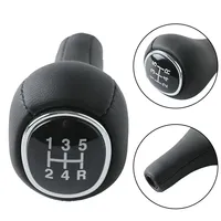 5-SPEED GEAR KNOB BLACK CHROME For FORD For FOCUS 1 I MK1 1998-2004 Car Leather Gear Shifter Head Replacement