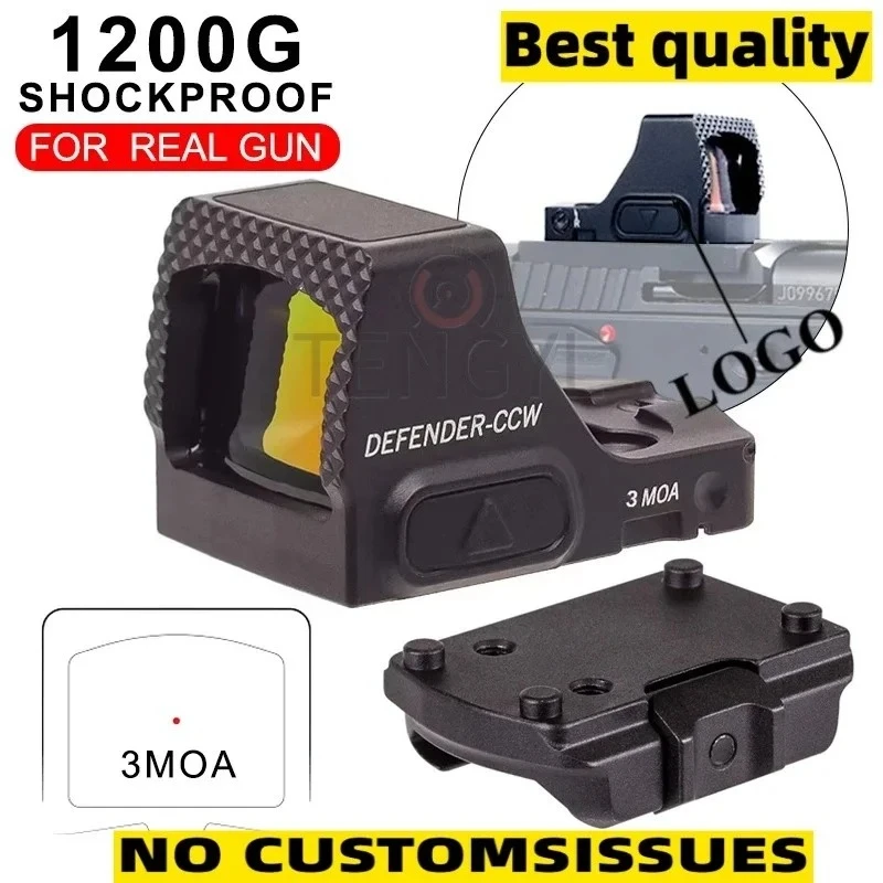 

CCW 3MOA Micro Pistol Red Dot Sight - W/ FREE HAT Tactical Defender Shield Protected Optic with Authentic Original Marking